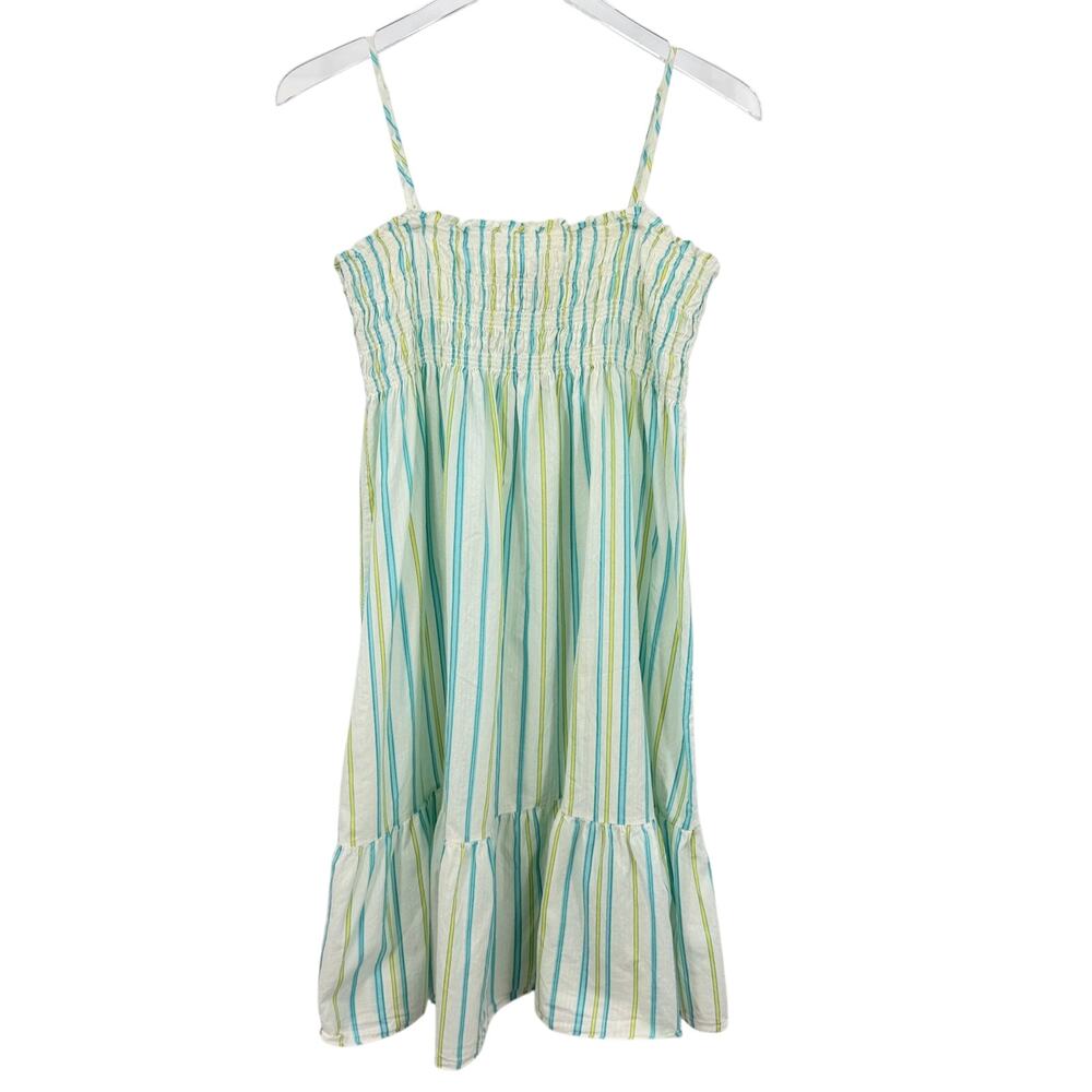 Victoria's Secret Angels Stripe Smocked Ruffle Hem Dress Size Medium Sundress